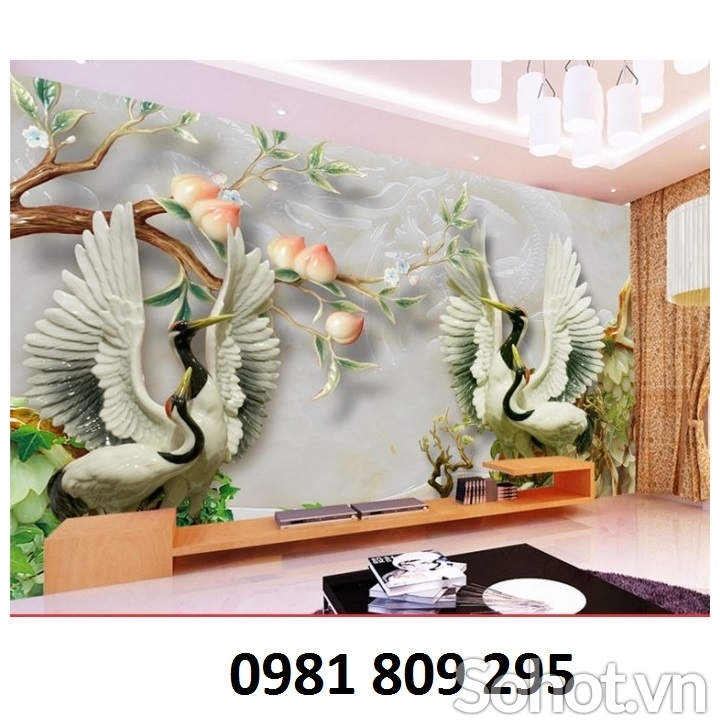 Gạch tranh - tranh gạch 3d tùng hạc  GBN688