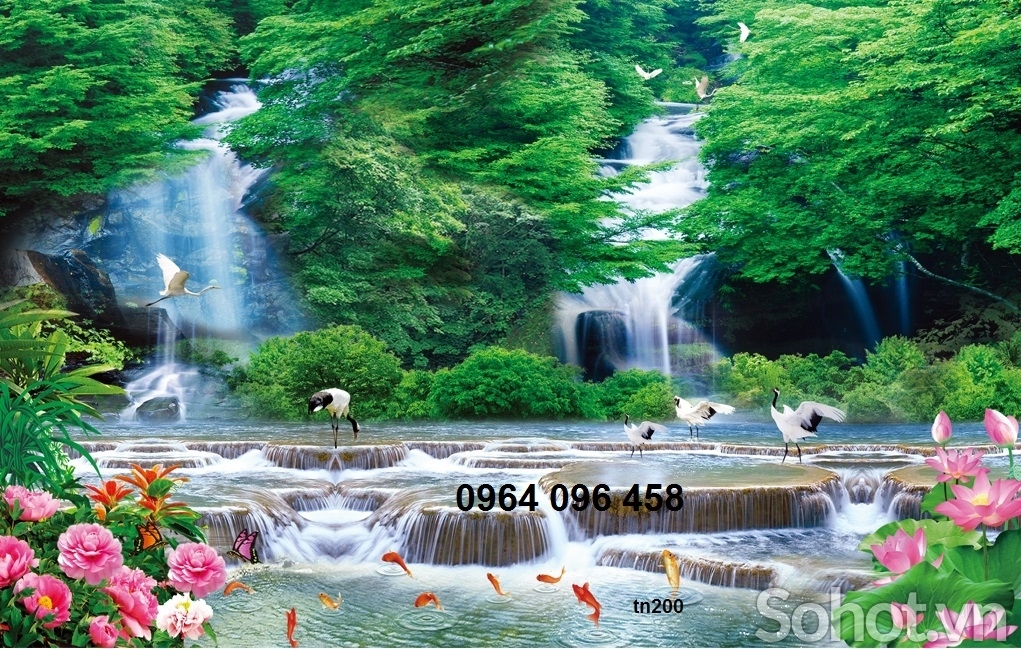 Gạch tranh 3d ốp tường phòng khách - XC544
