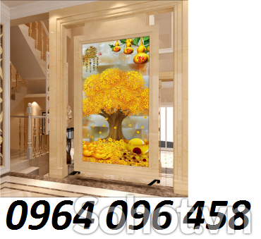 Tranh phong thủy cây kim tiền - gạch tranh 3d - 33CL