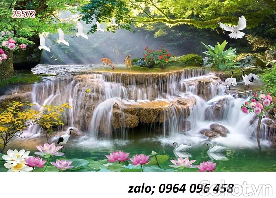 Tranh gạch 3d ốp tường phòng khách - GLMN22