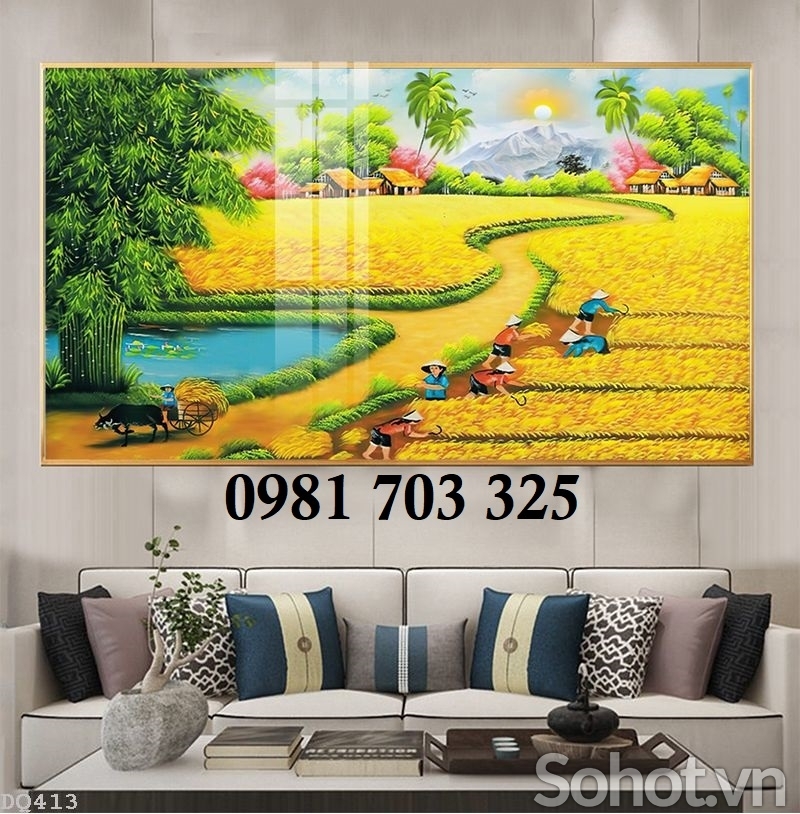 Gạch tranh phong cảnh đồng quê 3D