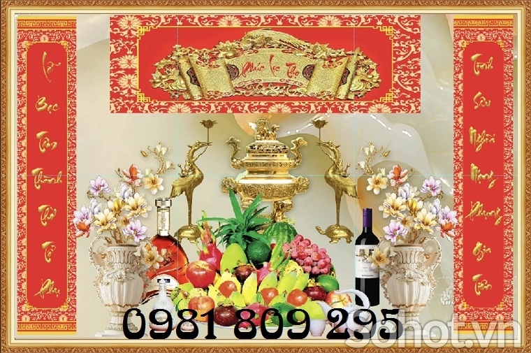 Gạch ốp ban thờ , gạch tranh phúc lộc thọ