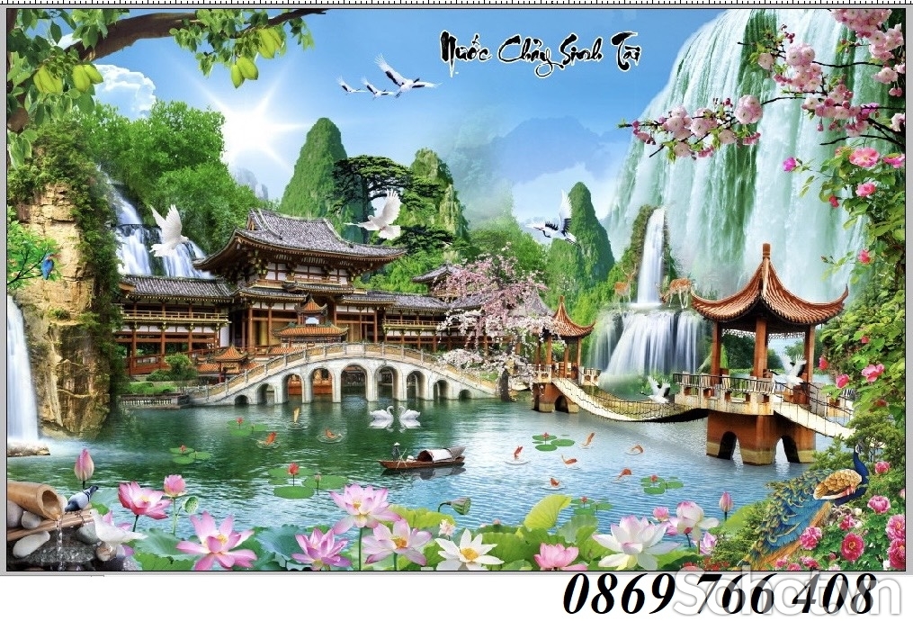 Tranh gạch-tranh 3D phong cảnh