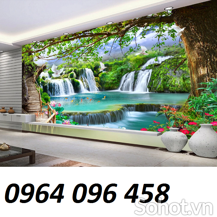 tranh gạch dán tường 3d phong cảnh - SK77