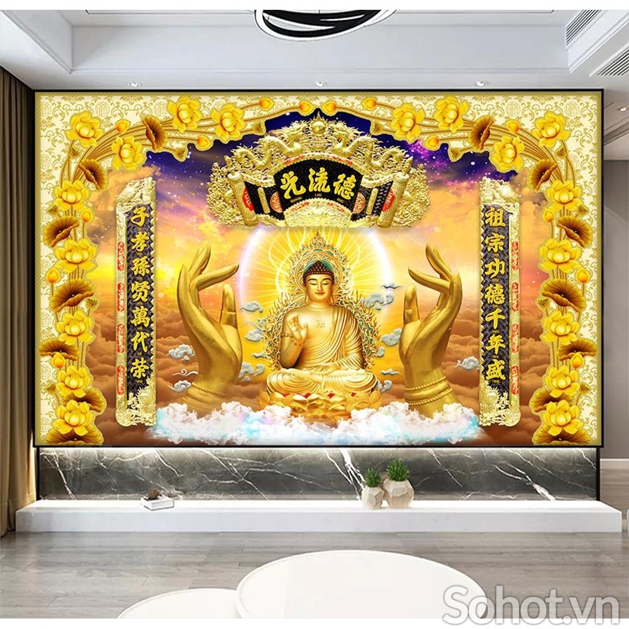 Tranh gạch 3d phòng thờ - MNB05