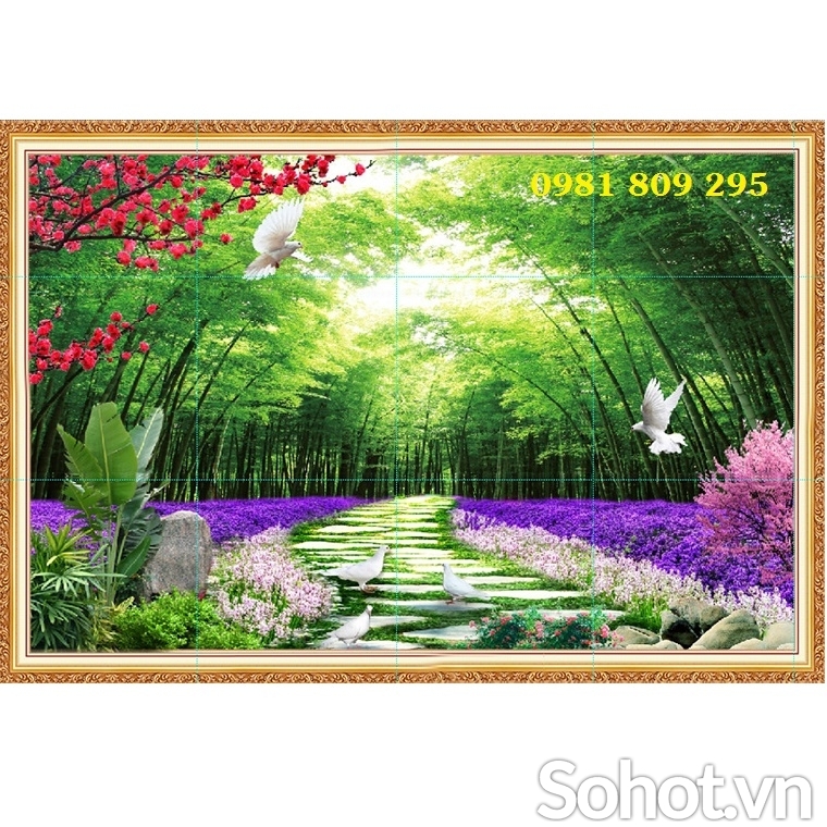 Tranh gạch ốp rừng cây HN9393