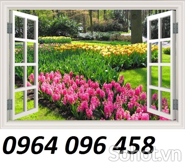 Tranh gạch ốp tường 3d cửa sổ - JDCX44