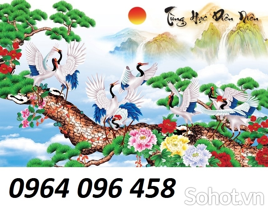 Tranh gạch 3d ốp tường tùng hạc - DCX31