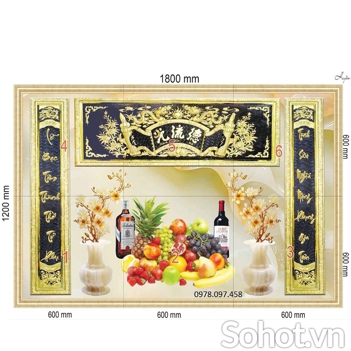 Tranh phòng thờ- tranh gạch 3D