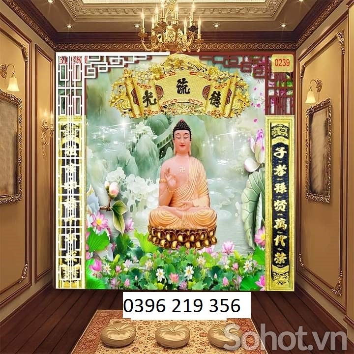 Tranh gạch men 3d phong thủy Phòng Thờ
