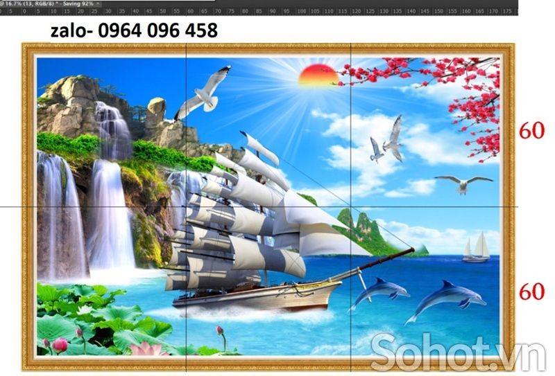 Tranh gạch thuận buồm xuôi gió 3d - 6445CV