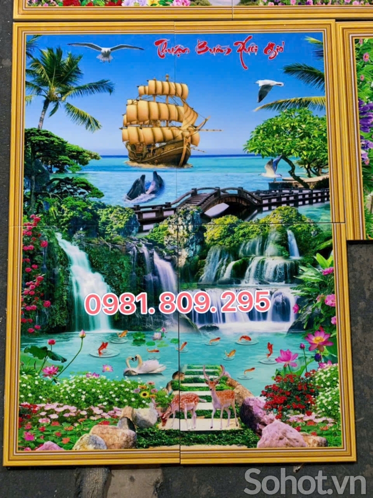 Tranh gạch men thuyền buồm