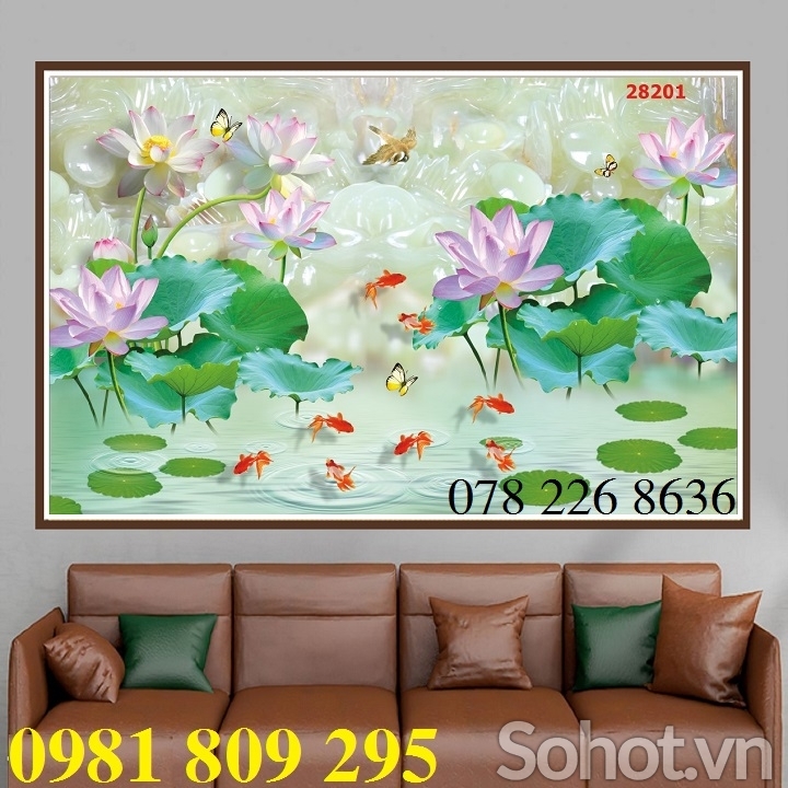 Gạch , tranh gạch hoa sen mới nhất