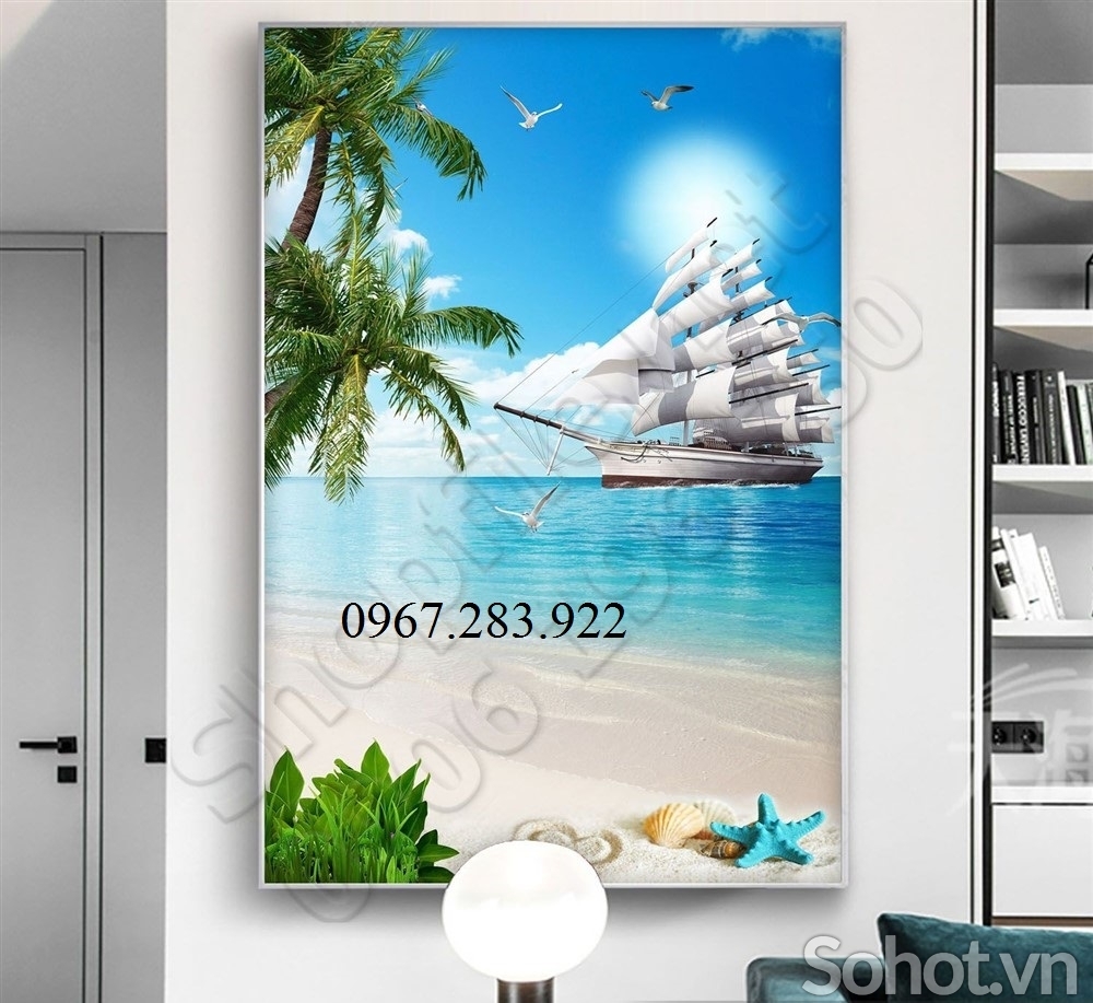 Tranh gạch- Tranh thuận buồm xuôi gió