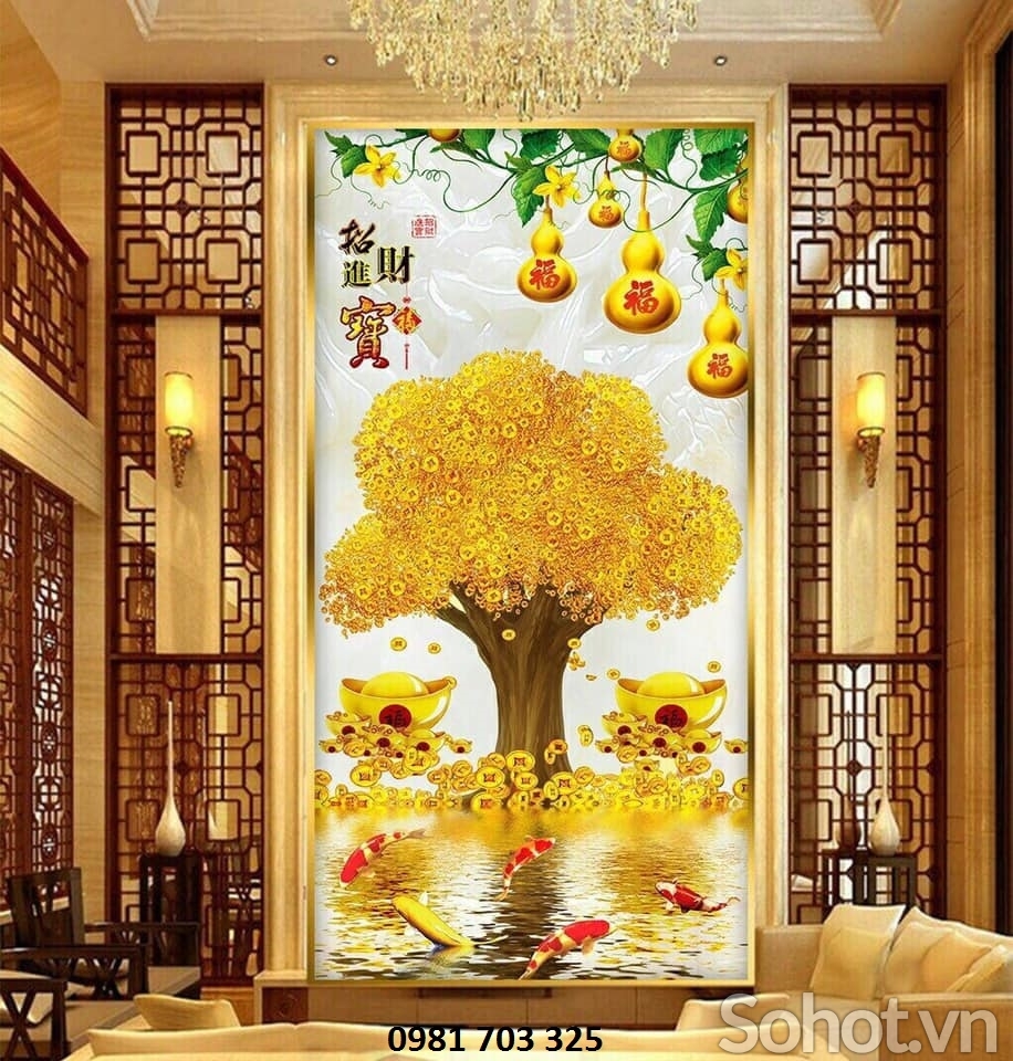 Tranh gạch khổ đứng- gạch men 3D ốp tường