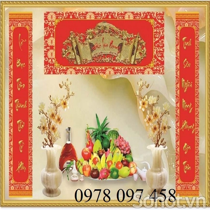 Tranh gạch trang trí phòng thờ