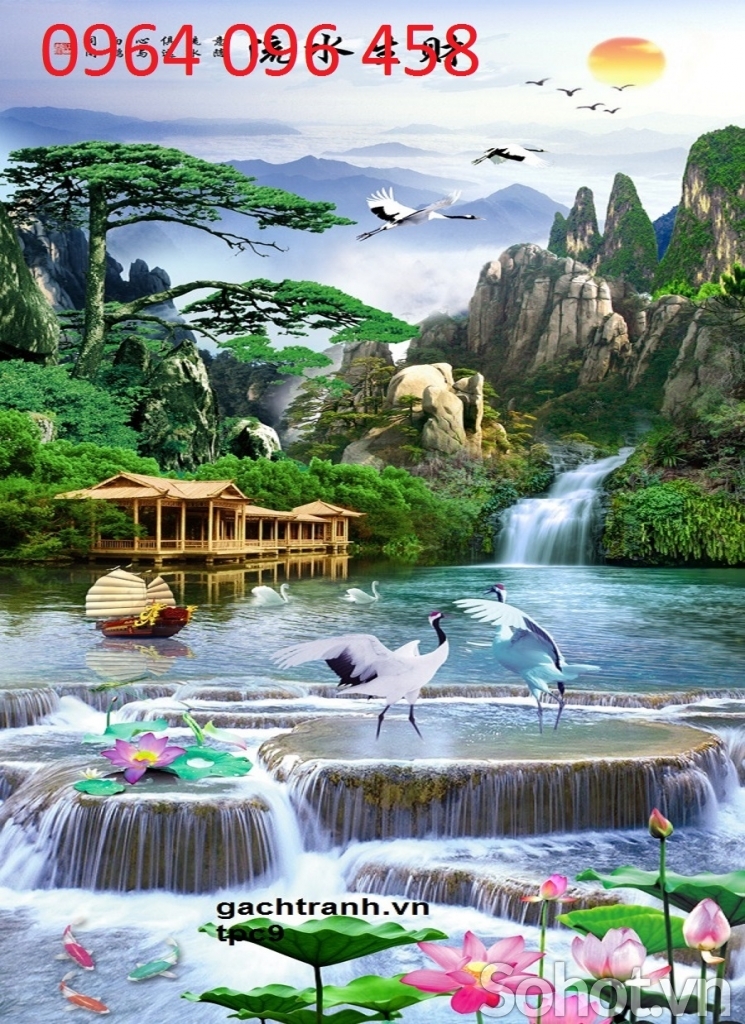 Tranh gạch 3d ốp tường khổ đứng - 6555CV