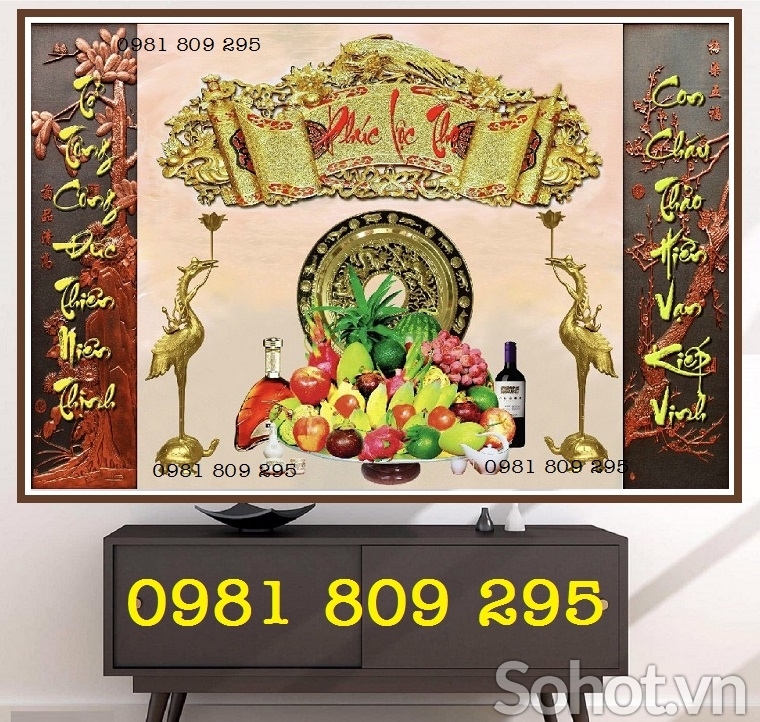 Gạch tranh phòng thờ gia tiên