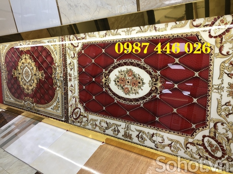 Gạch thảm trung quốc khắc vàng HP9822