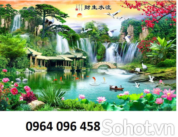 Tranh phòng khách - tranh gạch 3d phòng khách - HVCC4