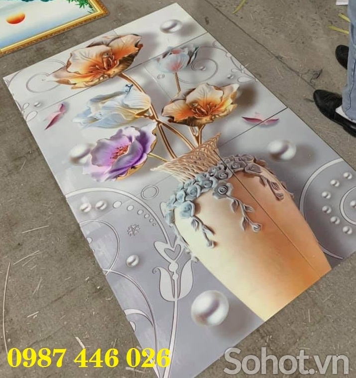 Gạch tranh bình hoa ốp tường HP83922