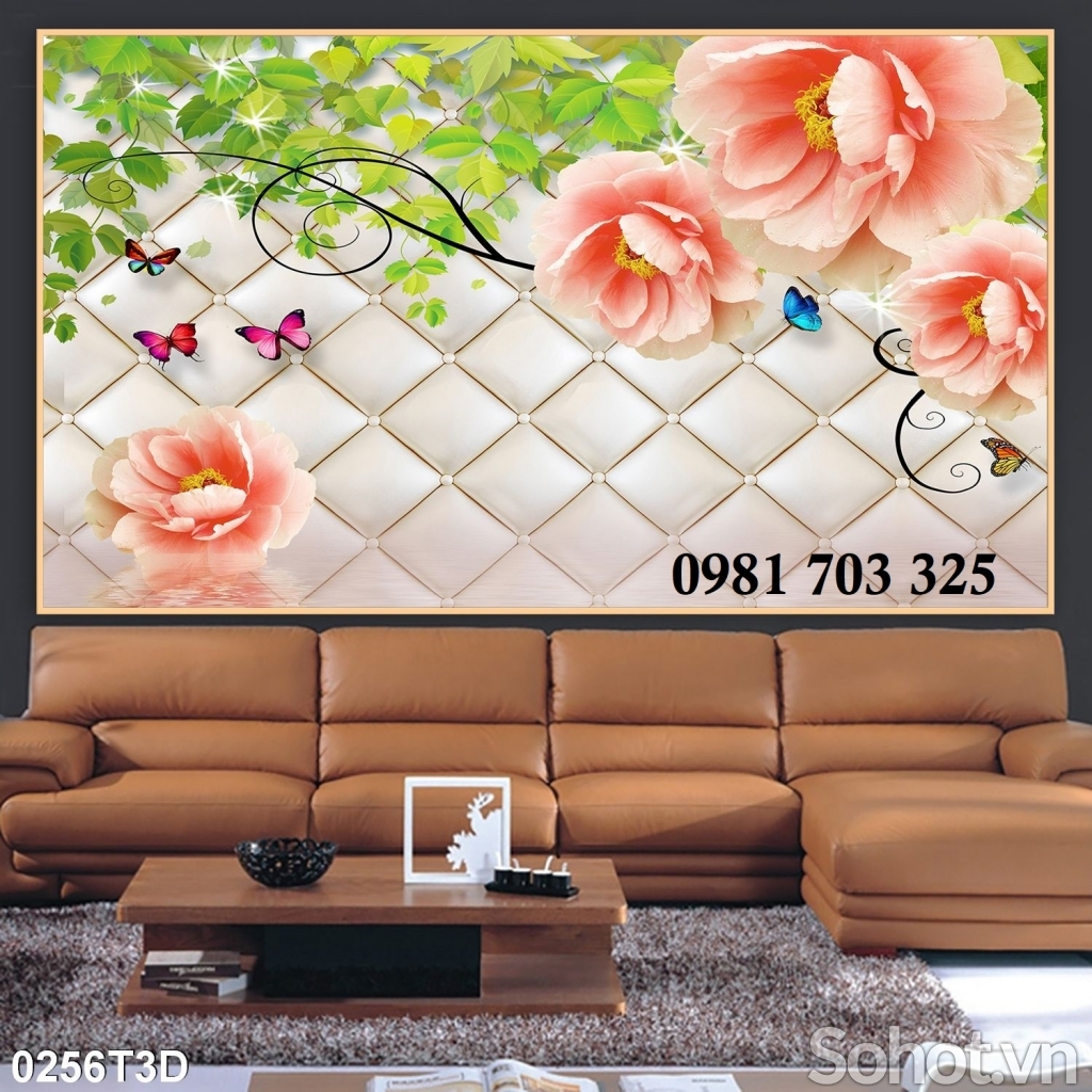 Tranh gạch đẹp 3d hoa trang trí