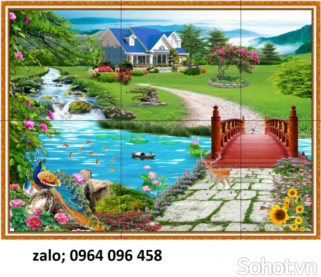 Tranh cảnh đồng quê - tranh gạch 3d ốp tường - 98CV