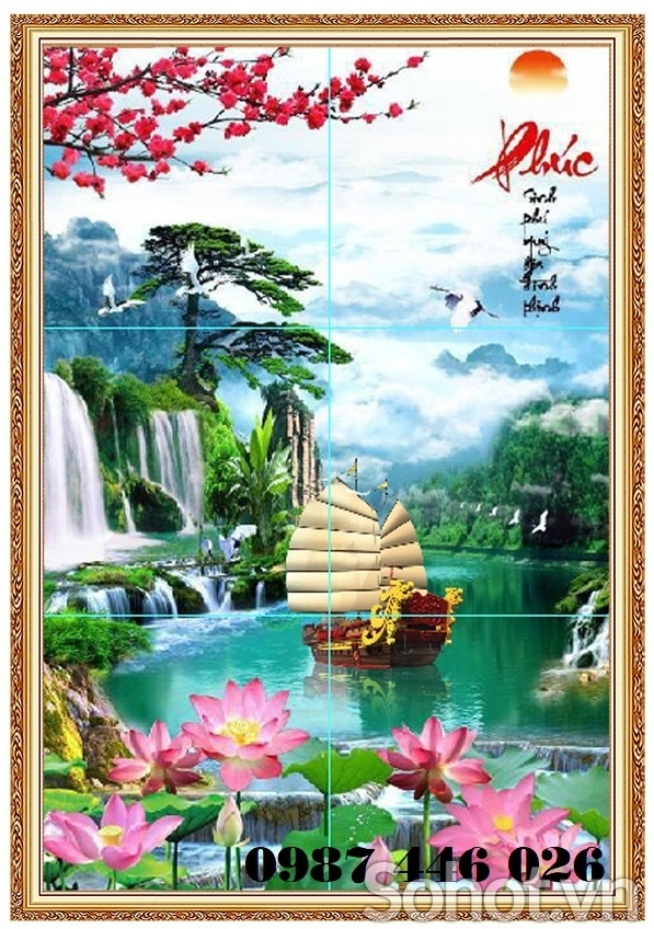 Gạch tranh thác nước dựng vách HP9283