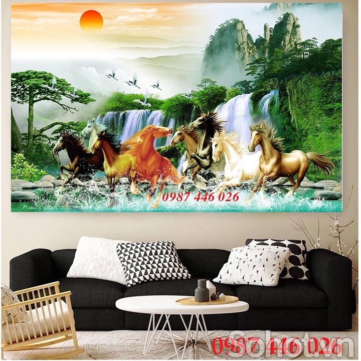 Tranh gạch men mã đáo thành công HP9723