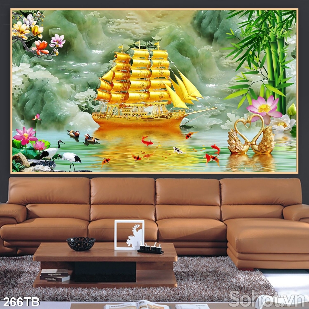 Tranh tường gạch men trang trí tường phong thủy