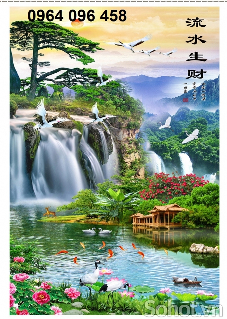 Tranh gạch 3d ốp tường khổ dọc - DV43