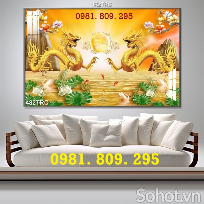 Tranh gạch men - gạch tranh 3d rồng phụng