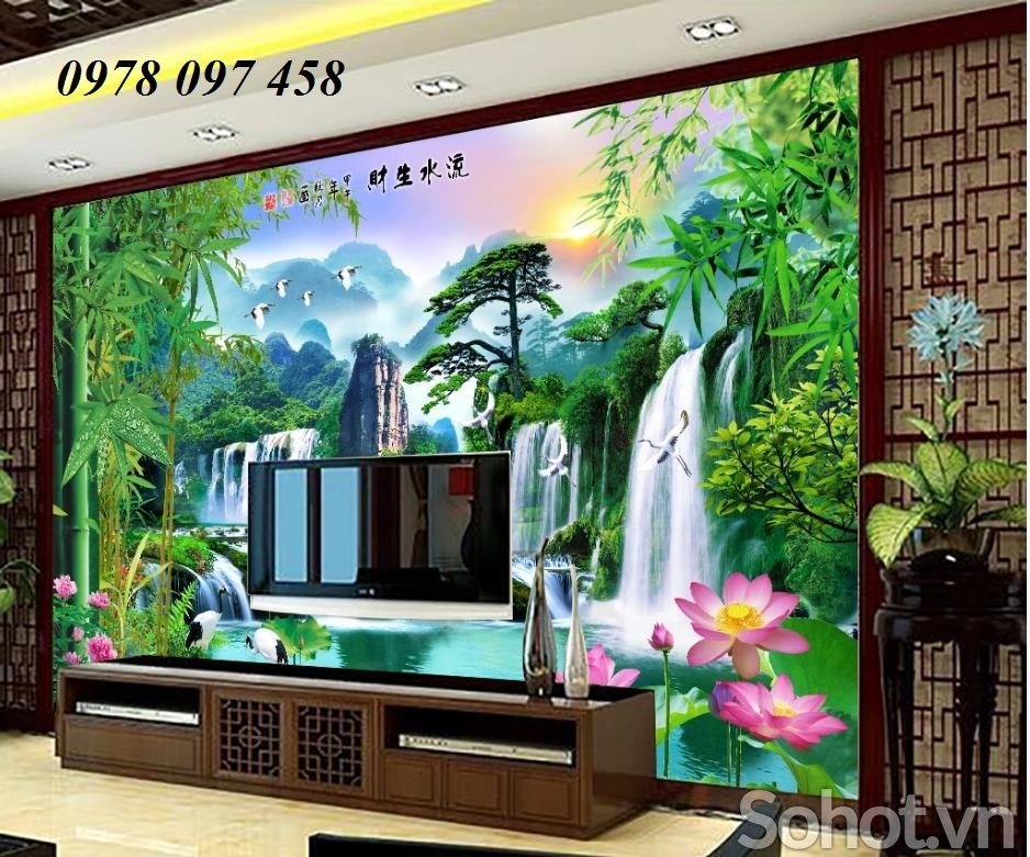 Gạch tranh 3D - tranh thác nước