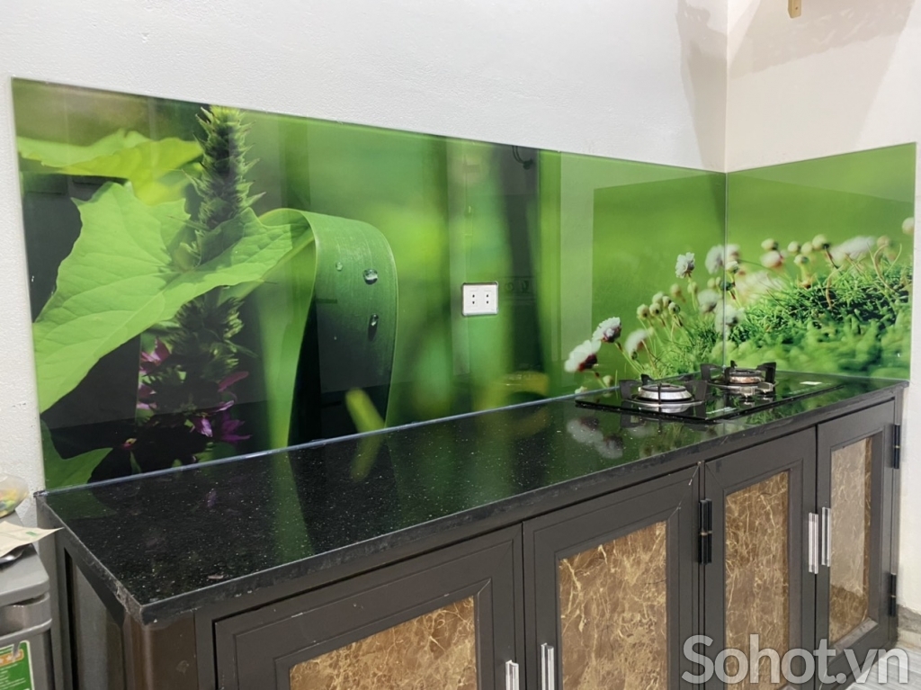 Tranh kính 3D ốp bếp