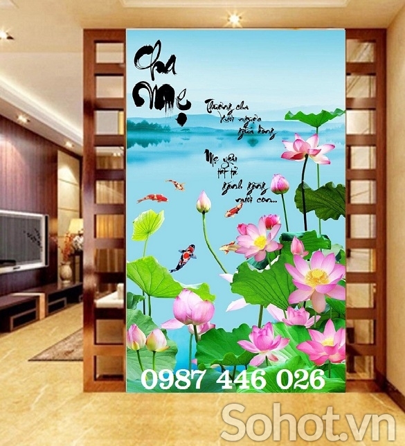 Gạch ốp tường tranh gạch hoa sen
