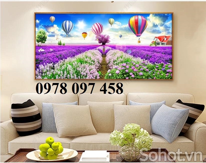 Tranh gạch hoa tím