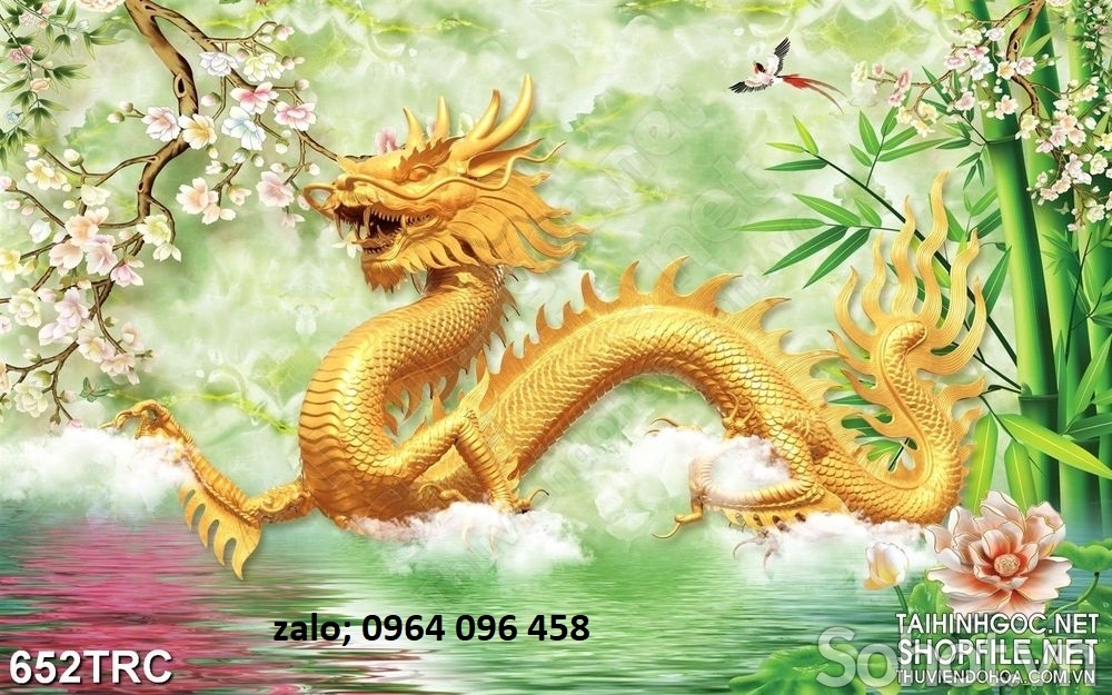 Tranh gạch 3d rồng phượng - 098BN