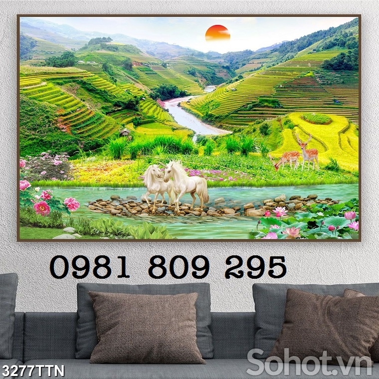 Tranh gạch ruộng bậc thang 3d