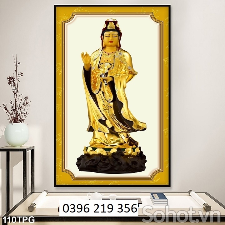 Tranh Phật 3d trang trí phòng khách Phong thủy