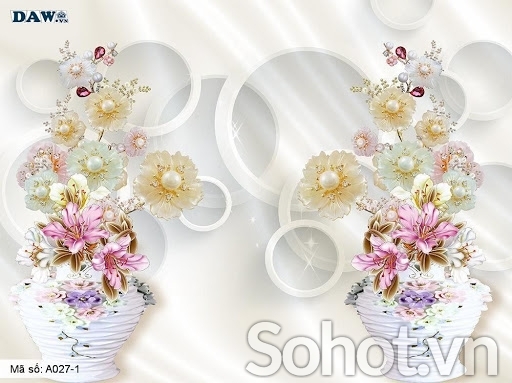 Tranh gạch 3d tranh bình hoa - CXV43