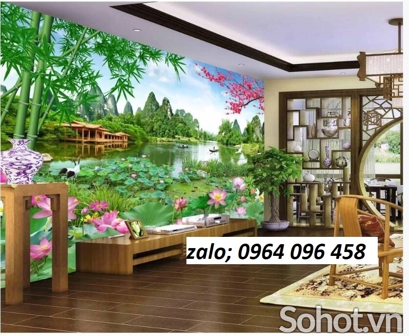 Tranh gạch 3d phong cảnh sông núi - 0777CP