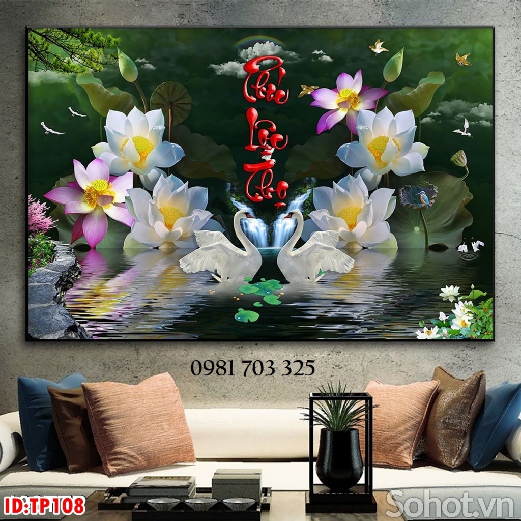 Tranh gạch 3d thư pháp