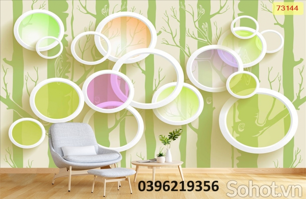 Tranh gạch hình tre trúc 3D