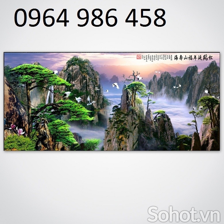 Tranh gạch 3d mây núi - SVBN96