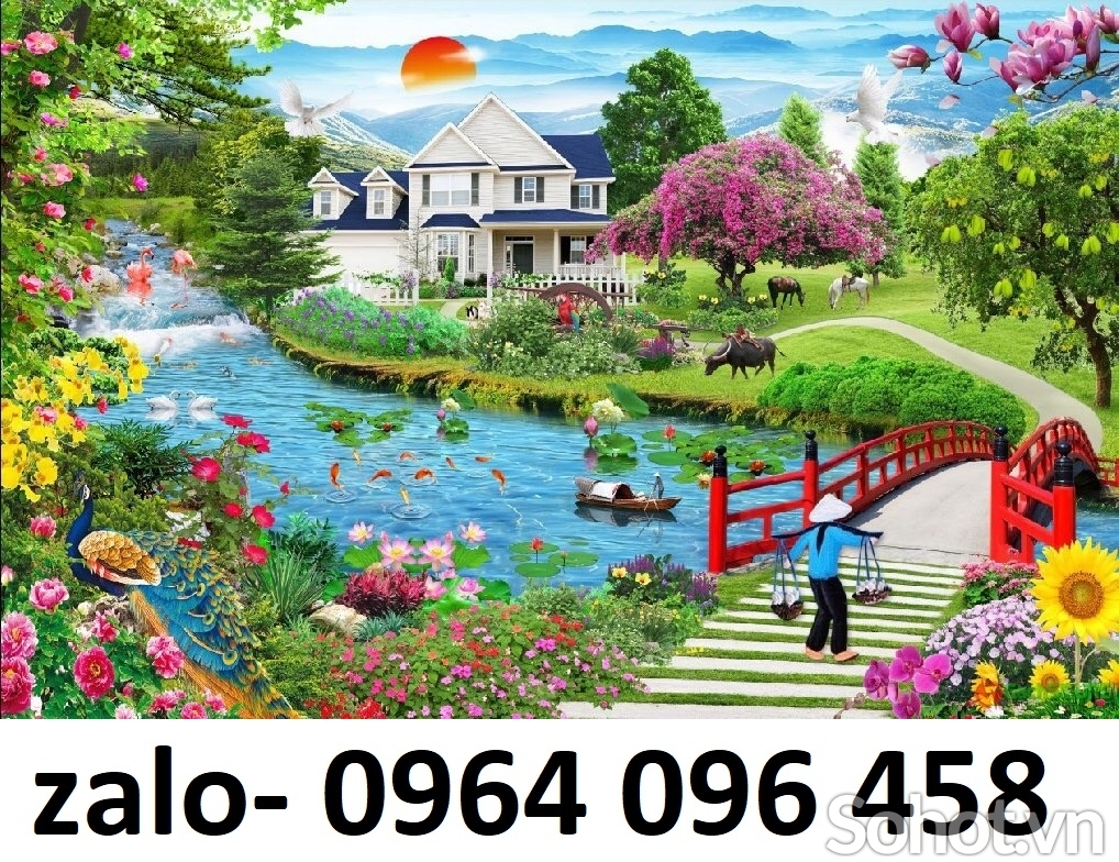 Tranh gạch phông cảnh đồng quê 3d - KCN32