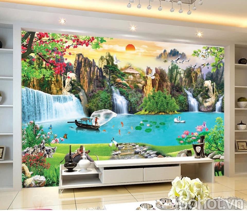 Tranh phong cảnh- gạch tranh 3D ốp tường