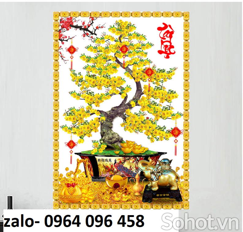 Tranh gạch 3d hoa mai - gạch tranh 3d hoa mai - HGF44