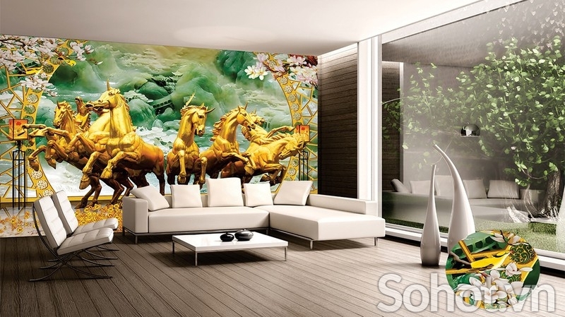 Gạch tranh 3D - tranh bát mã