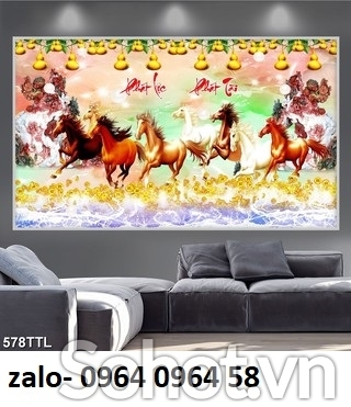 Tranh gạch 3d mã đáo thành công - SJK09