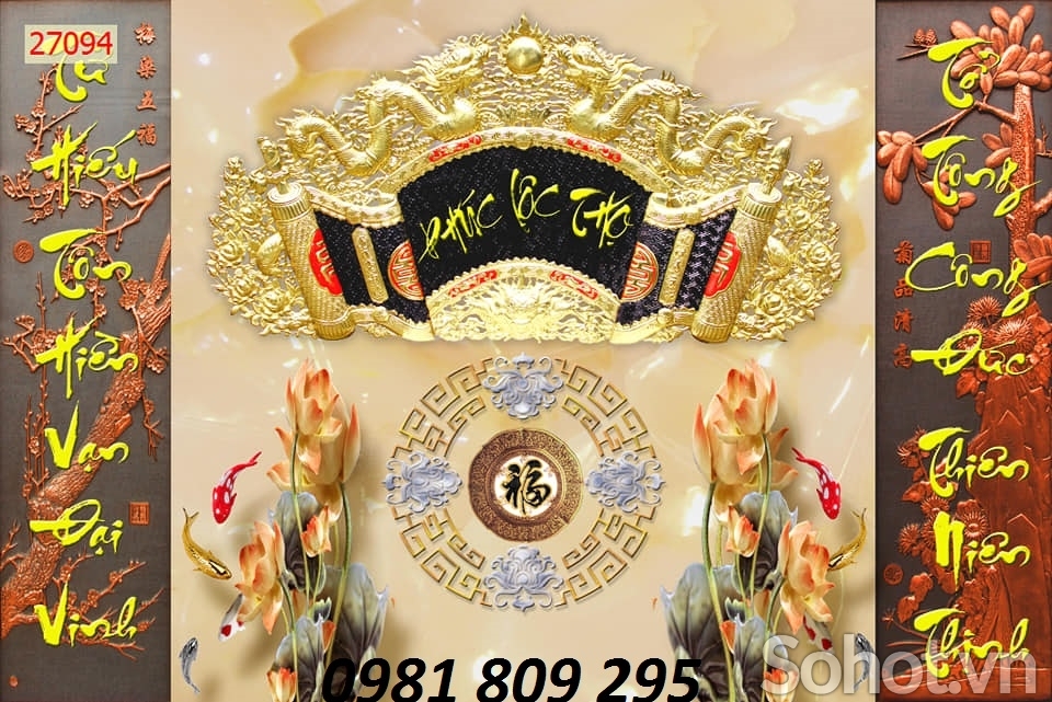 tranh gạch ốp tường 3d phòng thờ